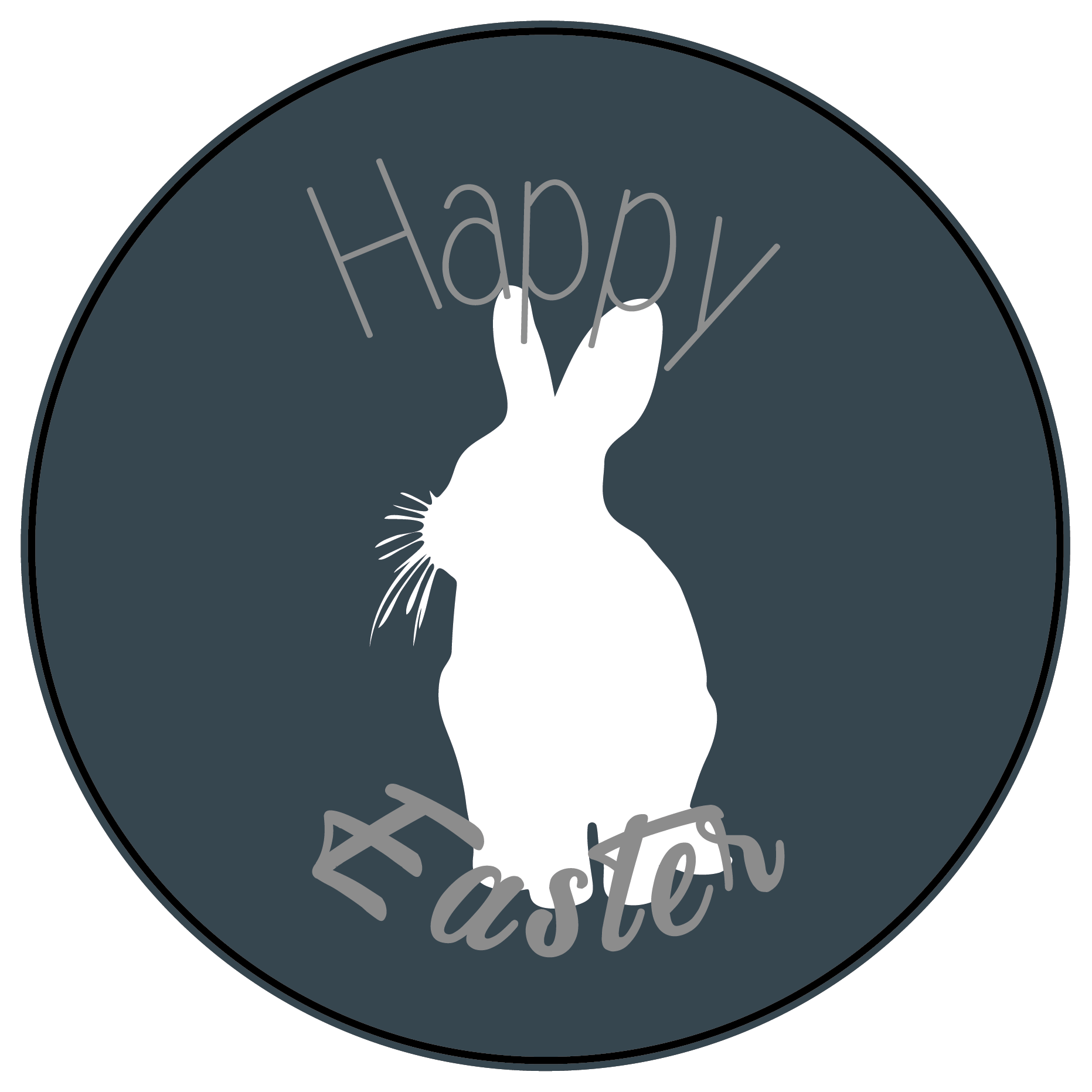 Bunny Silhouette Easter Themed Stickers